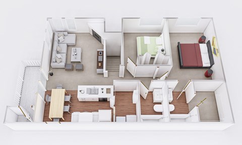 Floor plan for 2 beds, 2 baths, 1092 sqft